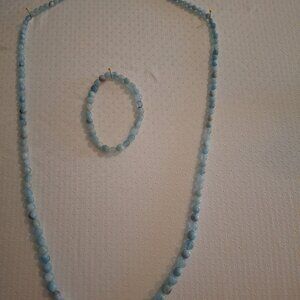 Jay King 24" Aquamarine Necklace and Bracelet